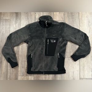 Men’s Mountain Hardwear Black and Gray Fleece Jacket $49 Size S 🔥🔥🔥
